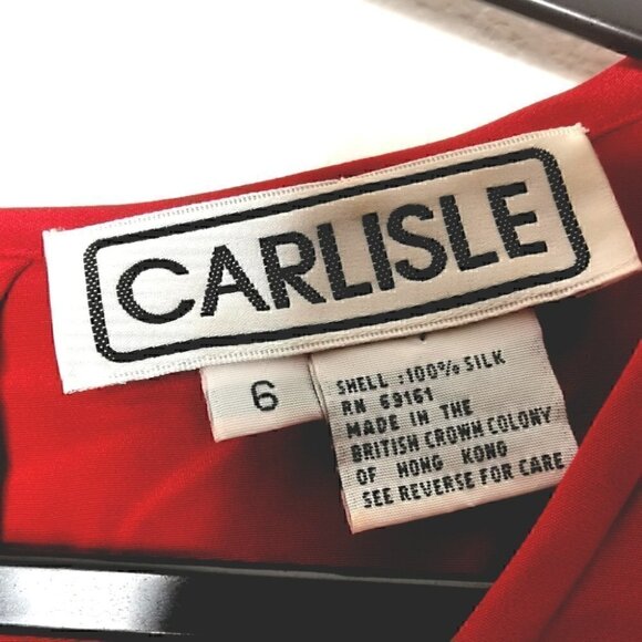 Vintage Carlisle Women's 6 EUC Buttoned Silk Short Sleeve Round Neck Cute Blouse - Picture 3 of 11